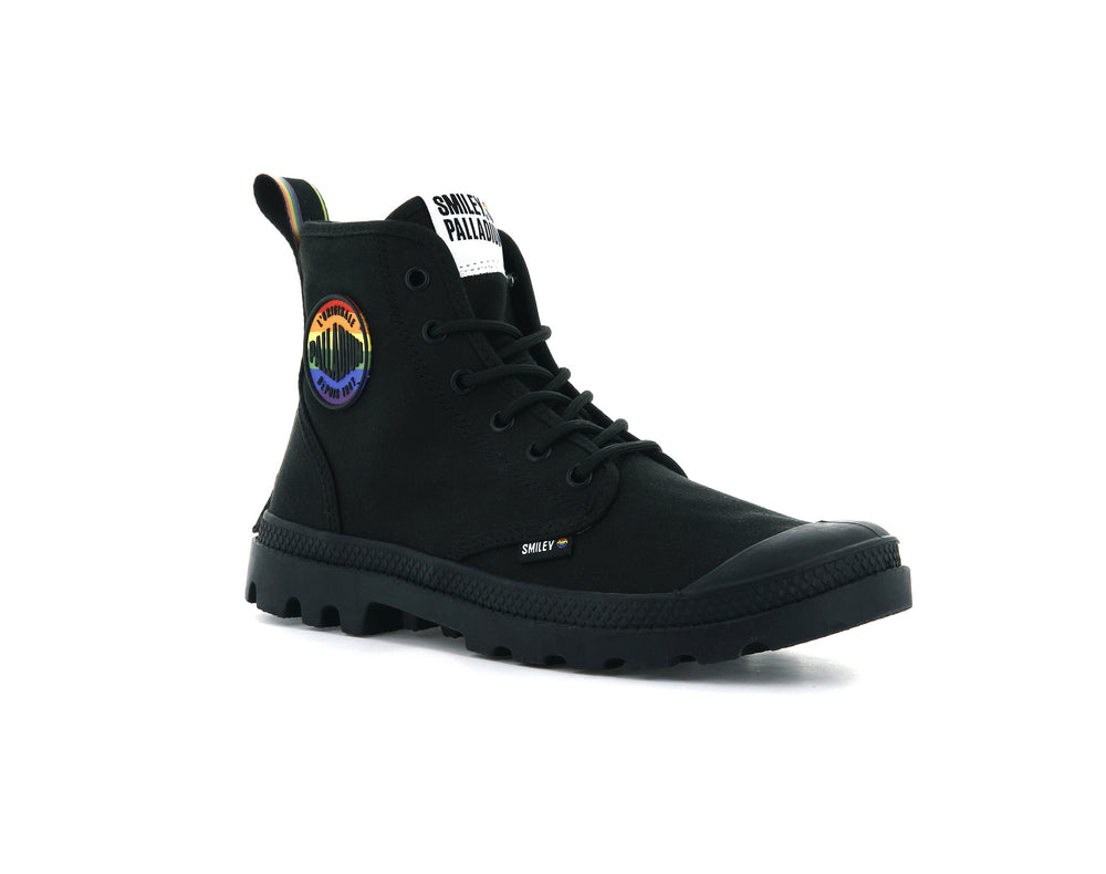 Botas Palladium PAMPA SMILEY PRIDE Hombre Negras | Costa Rica-87340